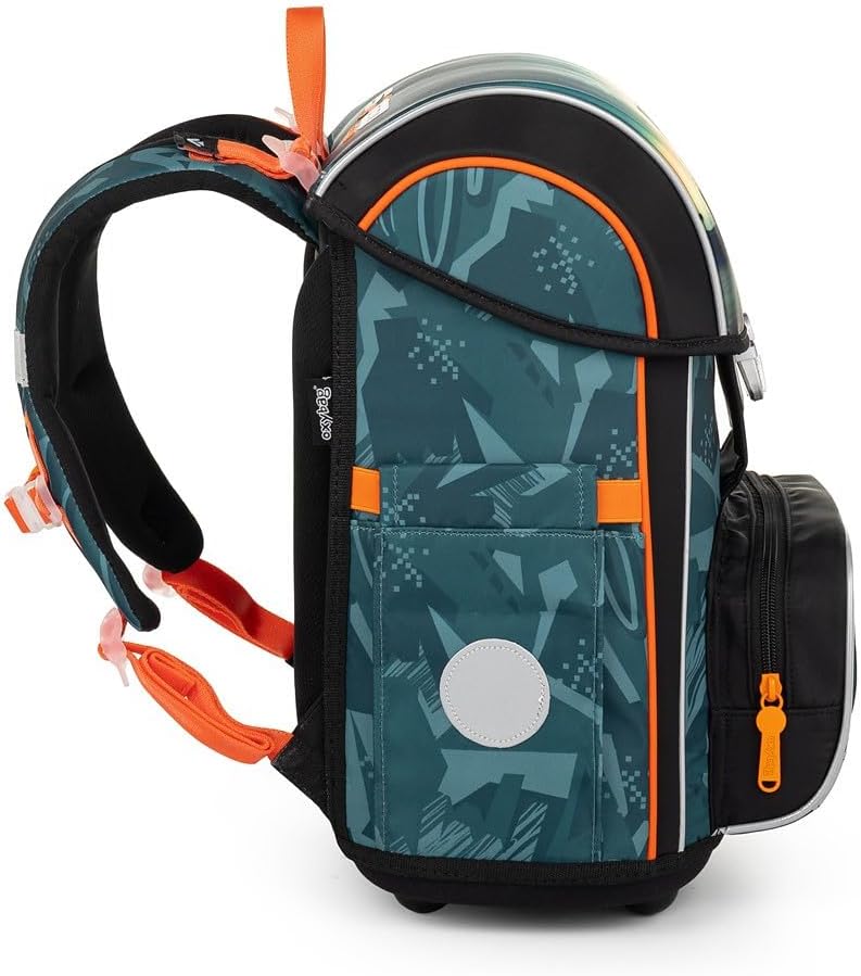 Premium School Set 4 Pieces: Ergonomic School Backpack, Sports Bag & Pencil Case with A4 Document Box Ideal for 1st & 2nd Class, Auto, Backpack – Bild 5