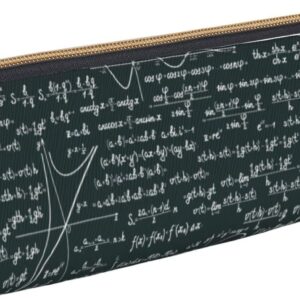 Federmäppchen mit handgeschriebenen mathematischen Formeln, Muster, dreieckig, tragbares Federmäppchen, Leder-Organizer mit Reißverschluss, Kosmetiktasche