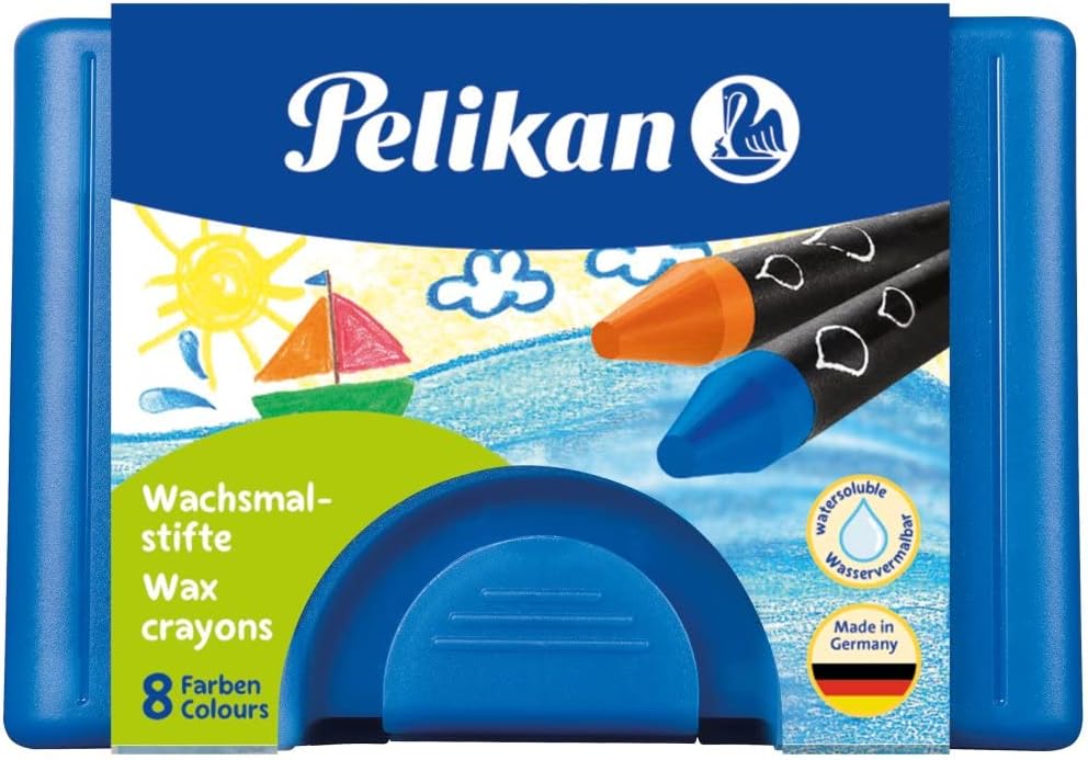 Pelikan 722959, Wax Crayons, Water Soluble, 8 Pieces