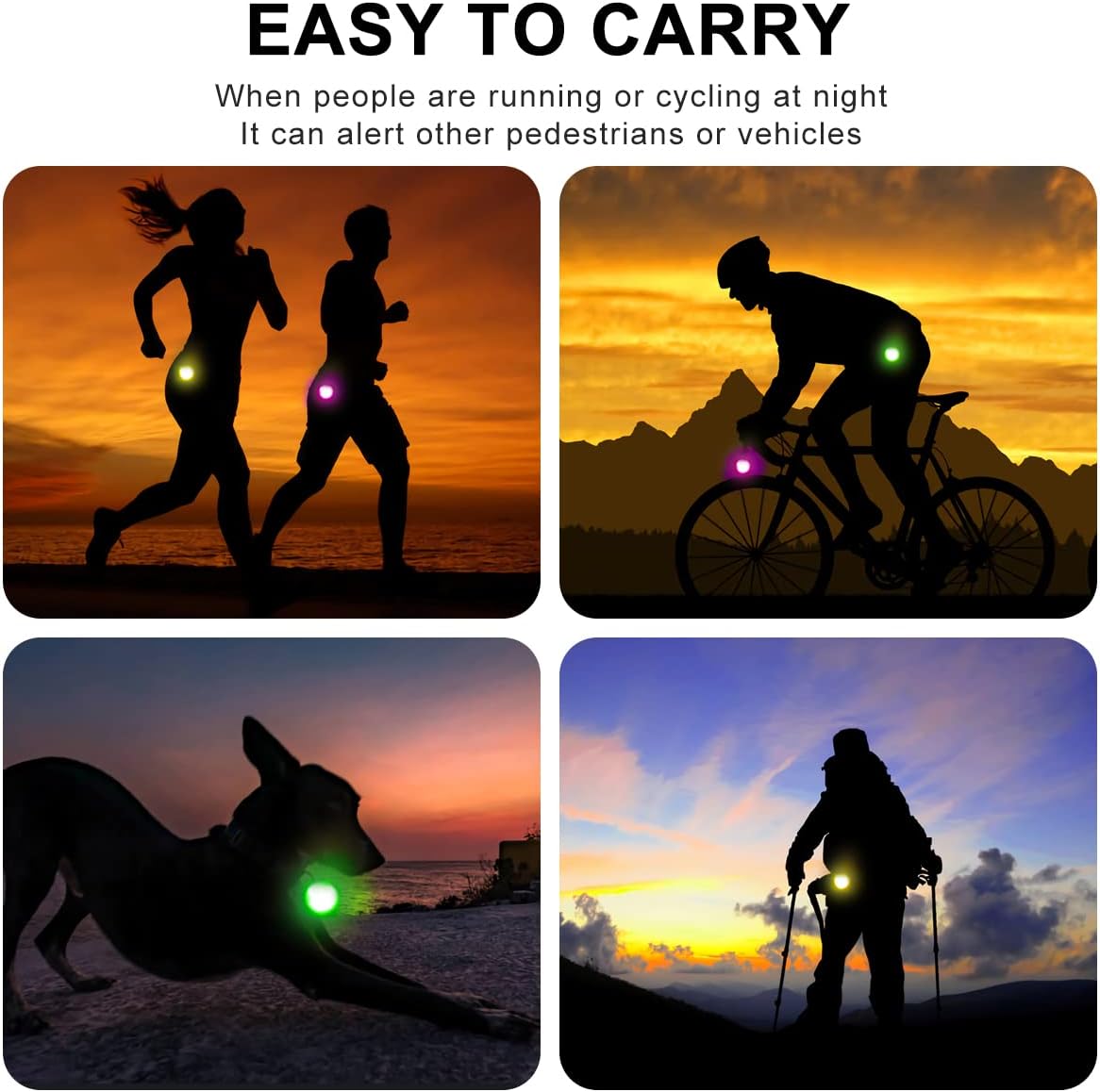 OneNine LED Flashing Light School Bag, Pack of 3 LED Reflectors Children, Reflectors Children Flashing Light Pendant Dog Safety Light for Backpack Jogging Hiking – Bild 7