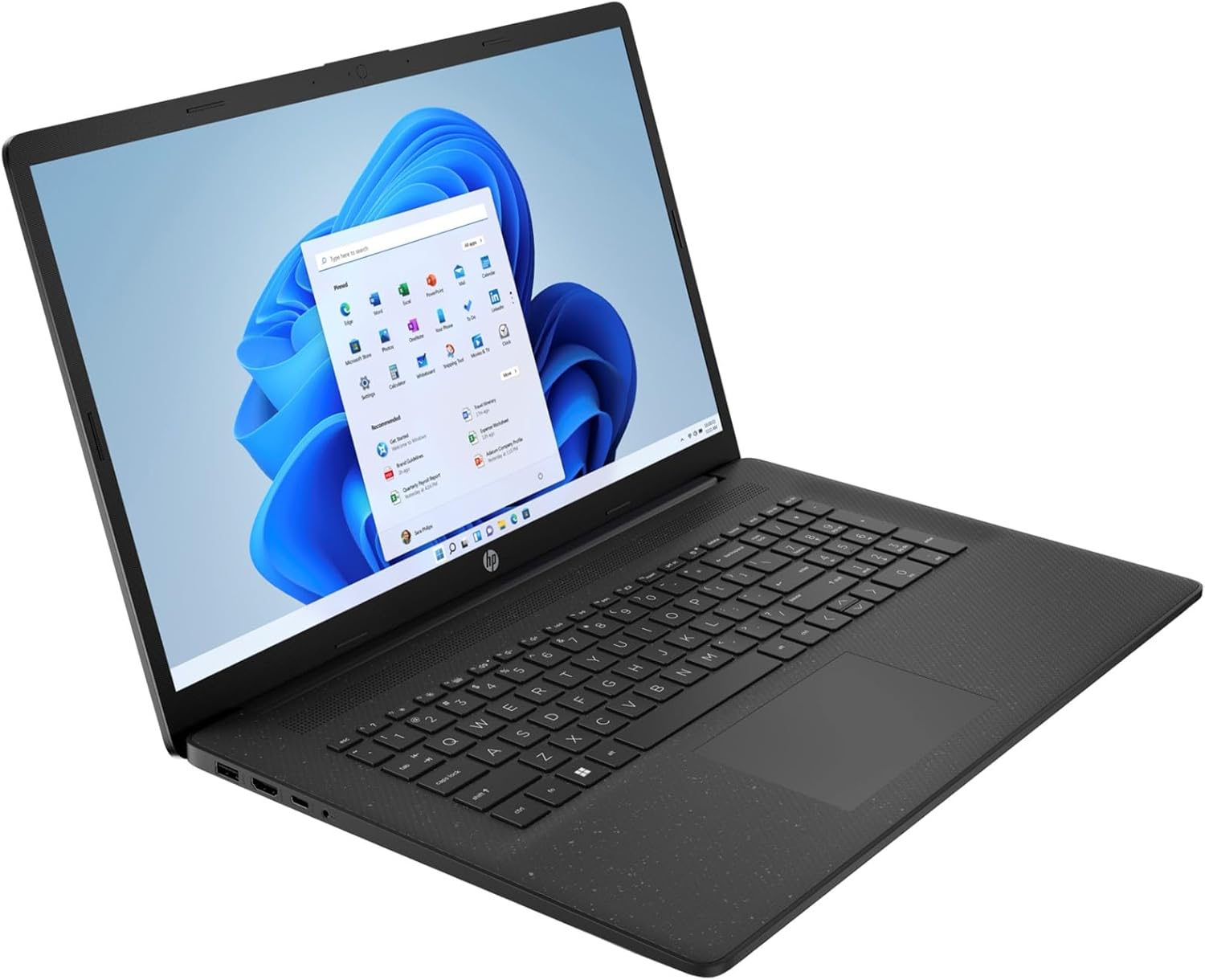 HP Laptop with 17.3" FHD Display, AMD Ryzen 3 7320U, 8GB DDR5 RAM, 512GB SSD, AMD Radeon Graphics, Windows 11, QWERTZ, Black with 25GB Dropbox Memory for 12 Months – Bild 3