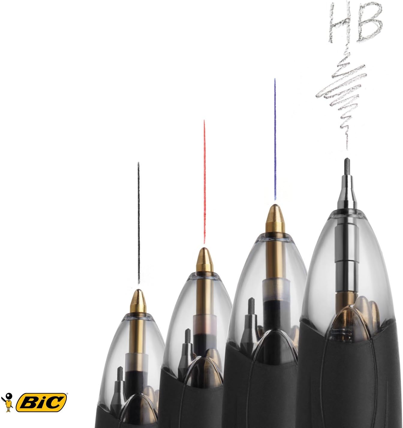 BIC 4 Colours Ballpoint Pen Set 4 Colours 3+1HB with Pencil, Pack of 2, Includes 12 Pencil Leads, Ideal for the Office, Home Office or School – Bild 10