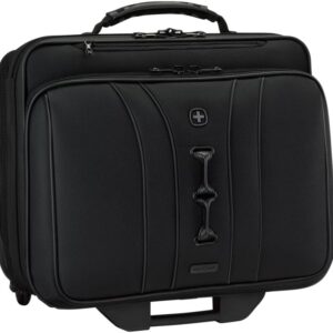 WENGER Legacy Black Series Briefcase, Laptop Bag for Wheels, Trolley, Notebook up to 15.6 Inches, 29 L, Office, Business, University, School, Black, 653631