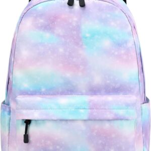 Lohol Lightweight School Backpack for Girls Boys Kids School Bag Backpack with Print, Purple & Blue