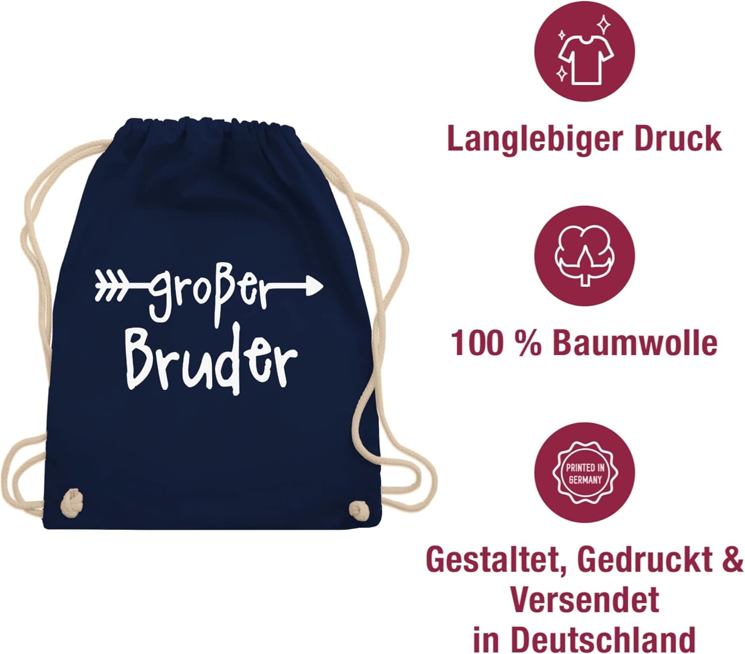 Shirtracer - Sibling Brother and Sister - Großer Bruder - Gym bag and fabric bag made of cotton – Bild 5