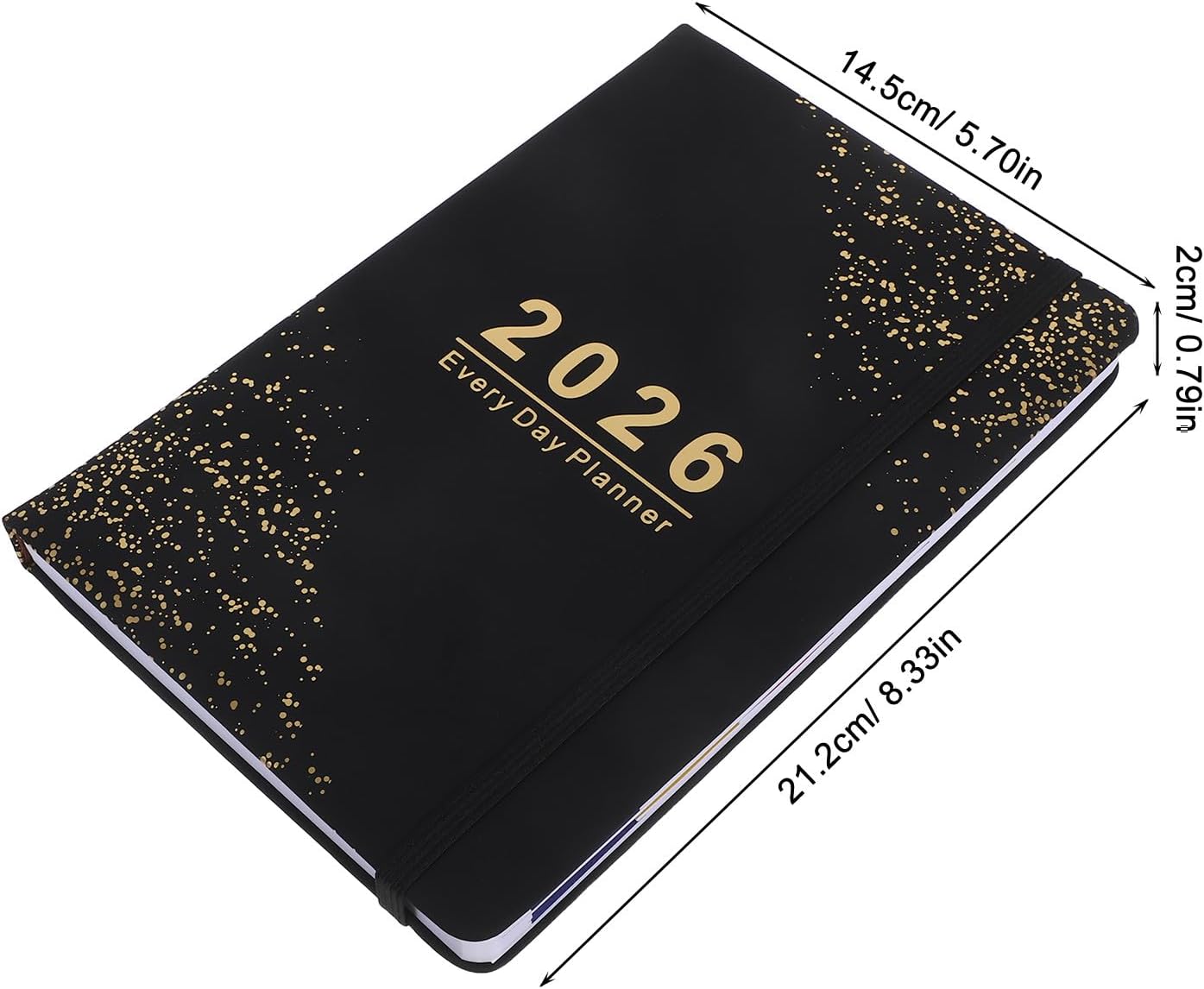 Cabilock Tagesplaner 2026 Hardcover – 365 Tage Planer mit Stundenplan Englisches Layout Kompakter Taschenplaner für Berufstätige Reisetauglich Tintenfestes Papier – Bild 2