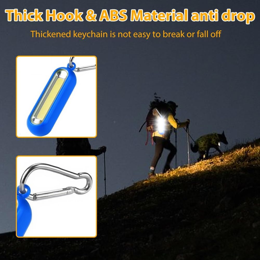 Pack of 8 LED Safety Flashing Light Children, Flashing Light School Bag Reflectors with 3 Modes Continuous & Flashing Light, LED Dog Light Pendant with Carabiner Safety Light for Backpack Jogging – Bild 5