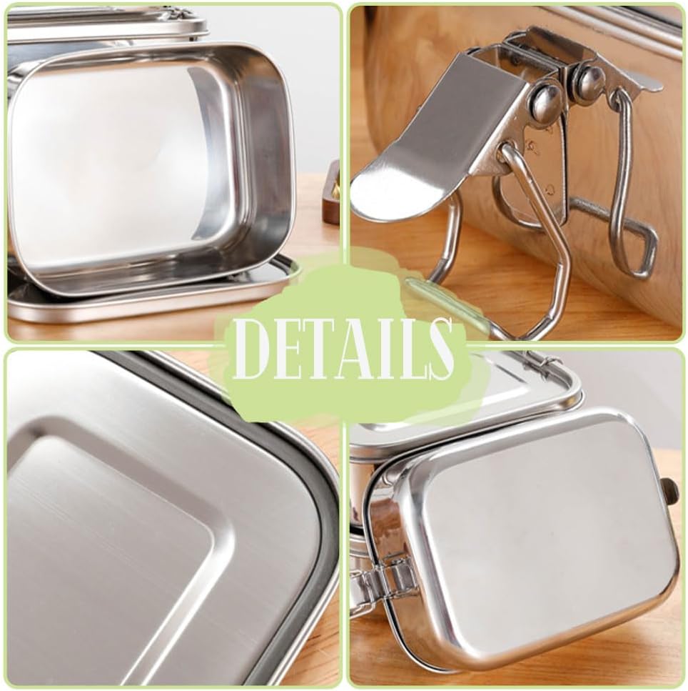 Stainless Steel Lunch Box with Compartments, Personalised Lunch Box Leak-Proof with Name Engraving, Bento Box as Lunch Box for Children and Adults with Compartments 850 ml/1400 ml/2400 ml – Bild 3