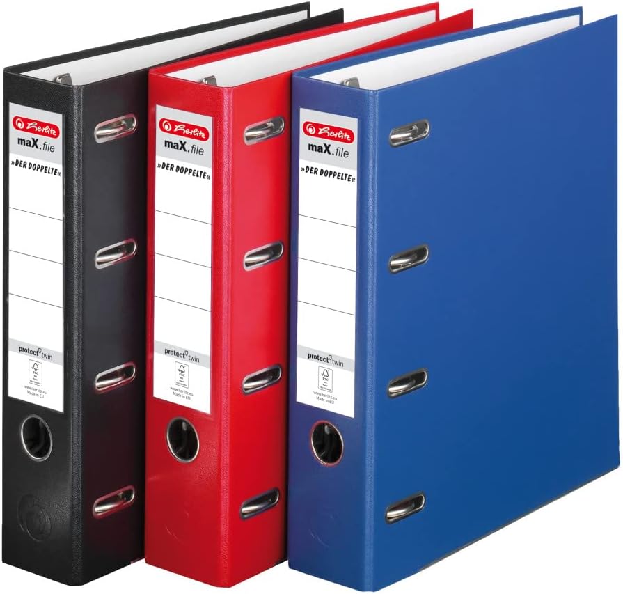 Herlitz max.file Protect A4 Double-Lever Arch File - Red – Bild 4