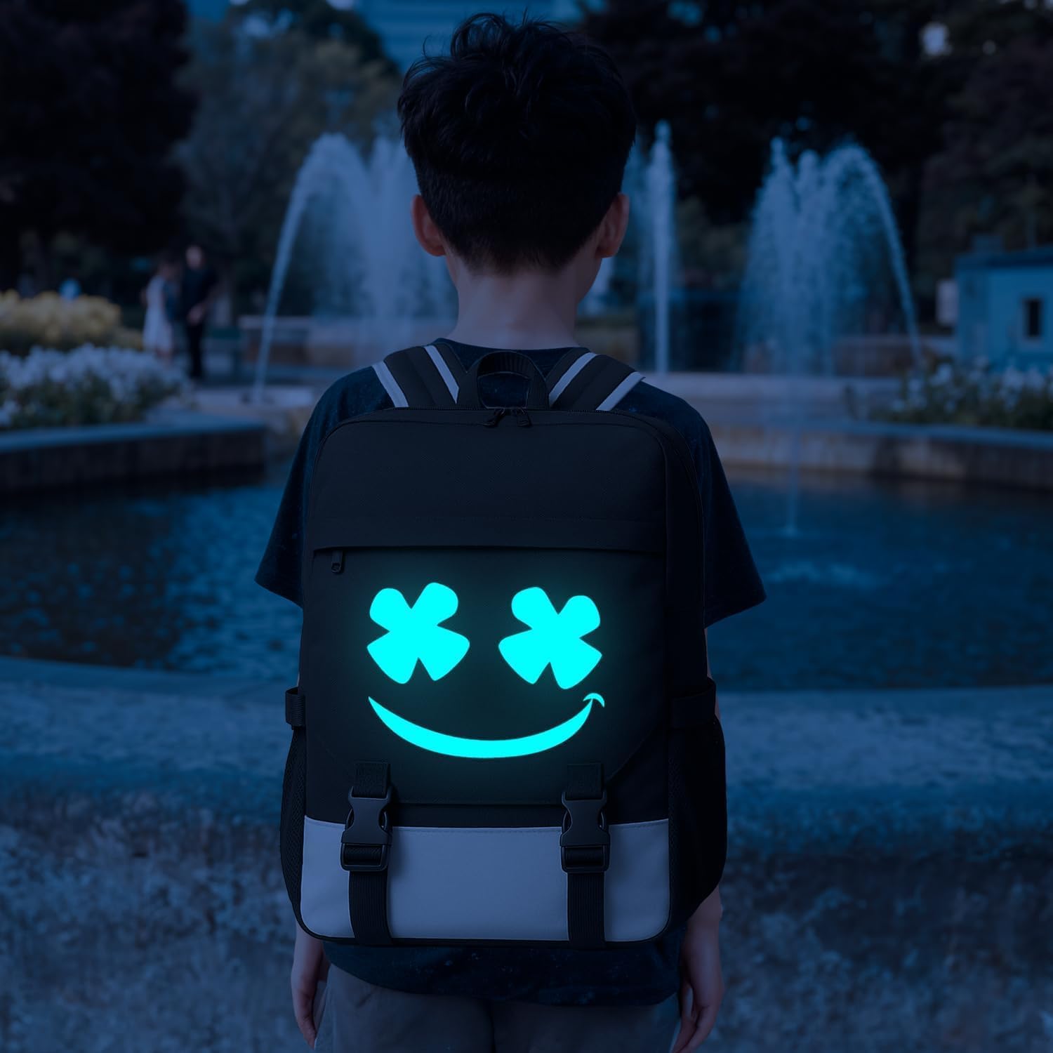 3in1 Schulrucksack Jungen Teeneager Mädchen Schulranzen Jugendliche Coole Schule Daypacks Reflektierender Schultasche Groß Wasserdicht Ranzen Schultertaschen Set Federmäppchen & Umhängetasche – Bild 7