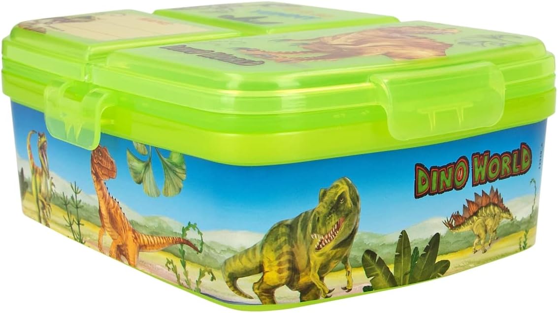 Depesche 12319 Dino World Green Lunch Box with 4 Compartments and Separate Flap Closures with Dinosaur Motif – Bild 6