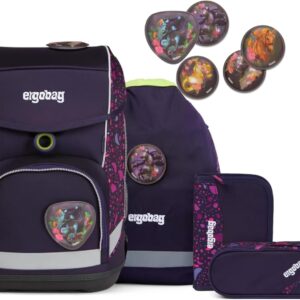 ergobag Cubo Set, Ergonomic School Backpack, Classic, 5 Pieces, Grade 1, Primary School