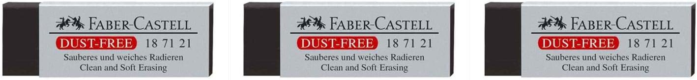 Faber-Castell - Dust-Free Plastic Eraser, Pack of 3
