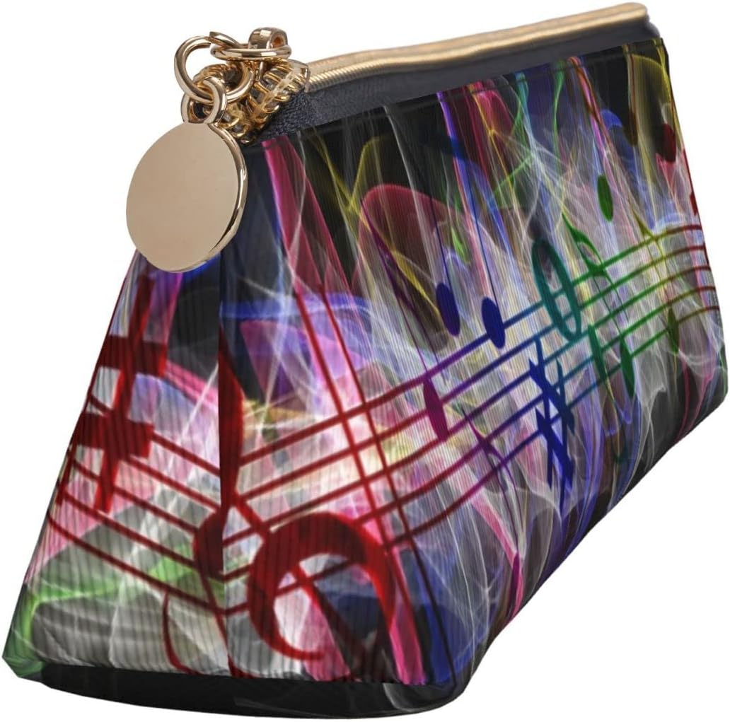 Musik-Federmäppchen, Kosmetiktasche, Stifttasche, dreieckiges Leder, Aufbewahrungstasche, Reißverschluss, Schreibwaren-Organizer für Erwachsene, Büro – Bild 4