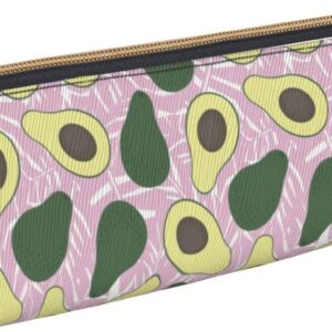 Federmäppchen mit niedlichem Avocado-Muster, Kosmetiktasche, Stifttasche, Leder, dreieckige Aufbewahrungstasche, Reißverschluss, Schreibwaren-Organizer für Erwachsene, Büro