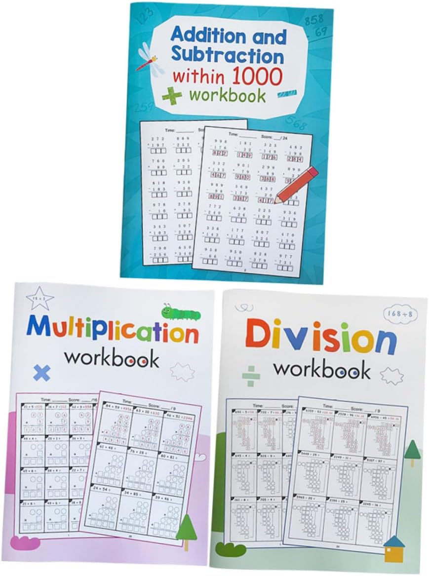 3 Stück Übungsheft Für Grundschulkinder Multiplikation Und Division Mathe Lernheft Mit Abwechslungsreichen Wiederholungsübungen Für Homeschooling Und Unterricht