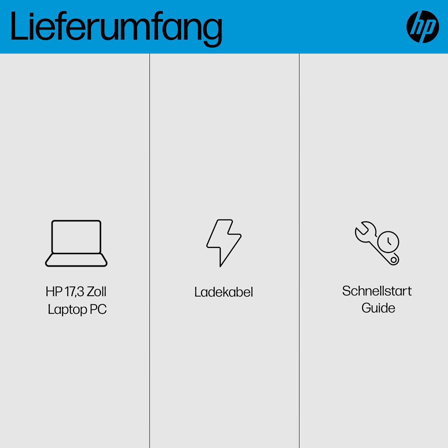 HP Laptop with 17.3" FHD Display, AMD Ryzen 3 7320U, 8GB DDR5 RAM, 512GB SSD, AMD Radeon Graphics, Windows 11, QWERTZ, Black with 25GB Dropbox Memory for 12 Months – Bild 5