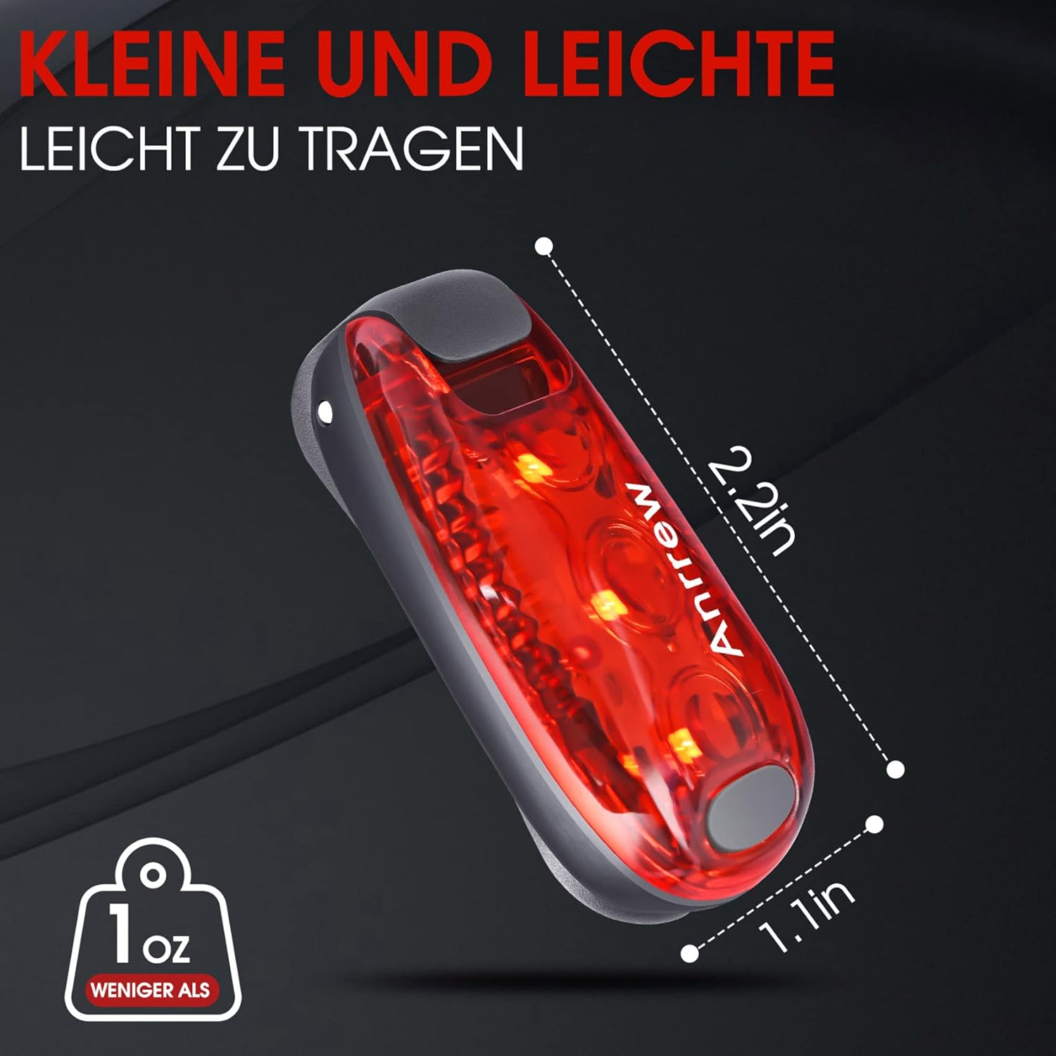 Flashing Light School Bag Light LED Safety Light Set of 2 Clip Reflector Backpack Light Running Light Pram Light Ideal for Joggers, School Bag for Children, Prams, Light Pendant Dog – Bild 3