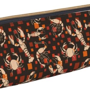 Federmäppchen mit Garnelen, Krabben und Meeresfrüchten, Kosmetiktasche, Stiftetui, dreieckiges Leder, Aufbewahrungstasche, Schreibwaren-Organizer mit Reißverschluss, für Erwachsene, Büro