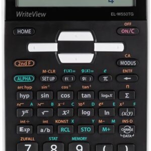 SHARP EL-W550TG Scientific Calculator (D.A.L. input, Solar, WriteView) Black