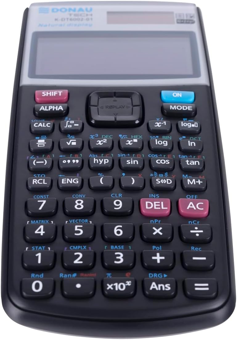 DONAU Tech Technical Scientist/Calculator with Natural Display / Solar and Battery / 417 Functions / Black / Calculator Protective Case / School Calculator / Sliding Case – Bild 6