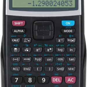 DONAU Tech Technical Scientist/Calculator with Natural Display / Solar and Battery / 417 Functions / Black / Calculator Protective Case / School Calculator / Sliding Case