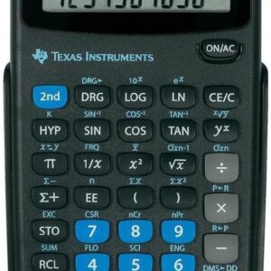 Texas Instruments TI 30 ECO RS Calculator 10 Digit Display Solar Powered Blue Angel Light Blue/Black