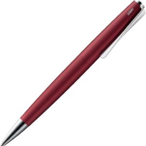 Lamy Studio Royalred Ballpoint Pen – Universal Ballpoint Pen in Elegant Stainless Steel Case – with Propeller-shaped Clip – Includes Large Refill M 16 in Stitch Width M in Black