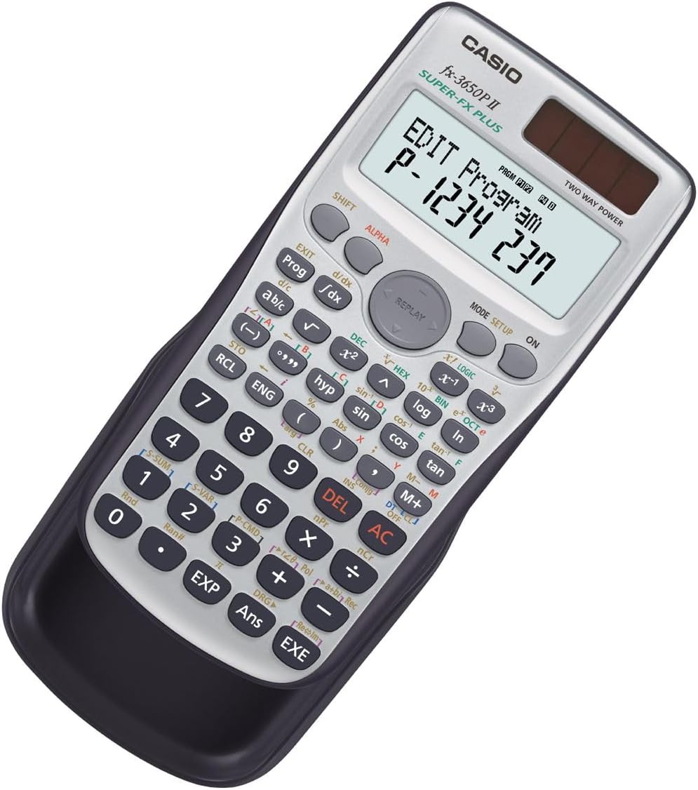 Casio Europe FX-3650PII Programmable Calculator with 279 Functions and 2-Row Display (Battery-Operated/Solar-Operated) – Bild 2