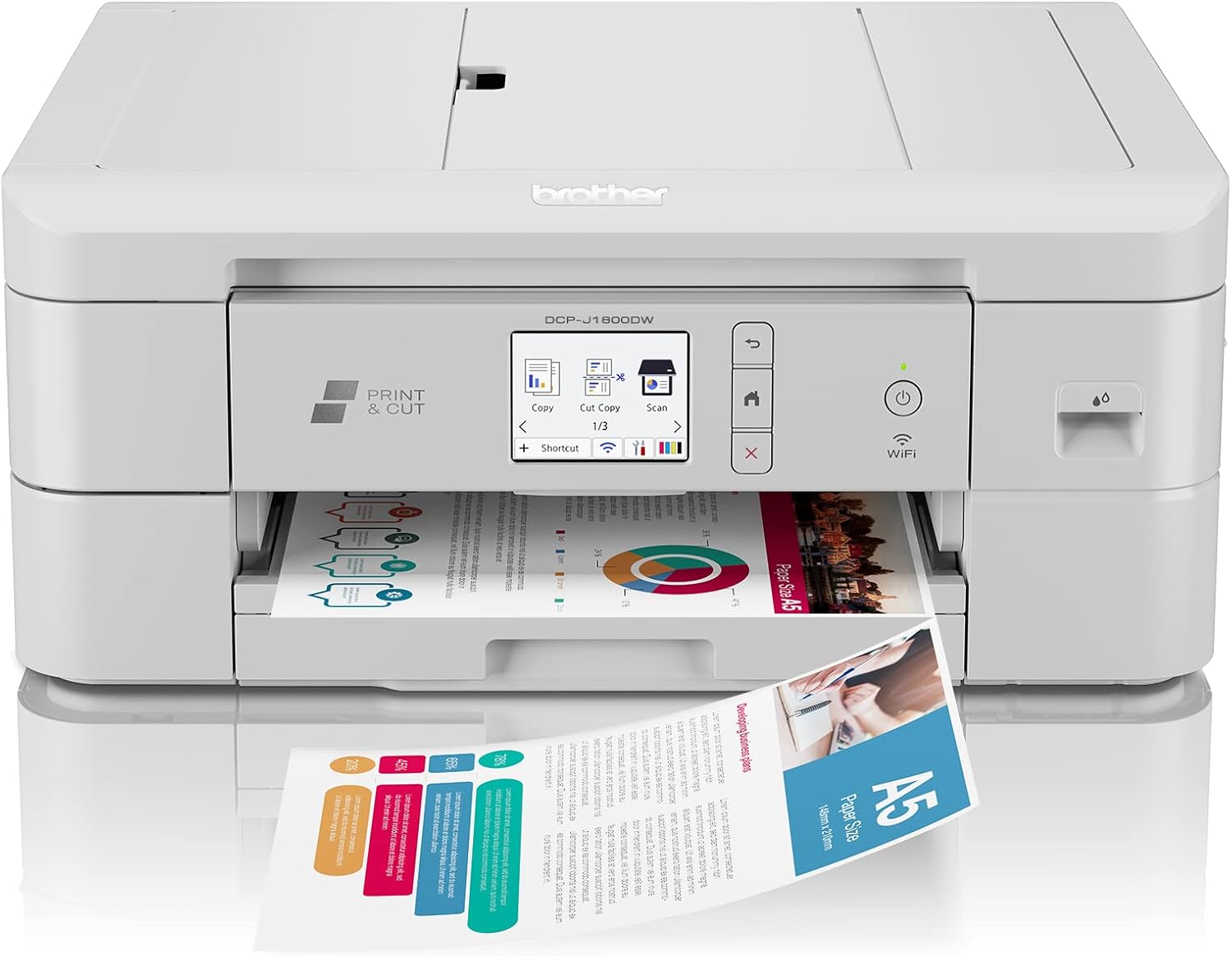 Brother DCP-J1800DW 3-in-1 Ink Multifunction Device (Print, Scan, Copy) White – Bild 3