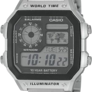 Casio Sports for men wristwatch digital quartz AE-1200WHD-1A, Grey/Metallic, Sports