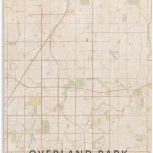 LZTEN Overland Park US Map Poster Vintage Print Canvas Wall Art Print Posters for Home School Office Decoration Unframed 30x45cm