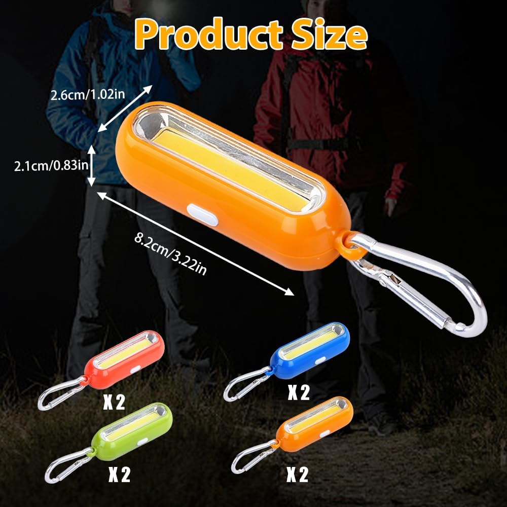 Pack of 8 LED Safety Flashing Light Children, Flashing Light School Bag Reflectors with 3 Modes Continuous & Flashing Light, LED Dog Light Pendant with Carabiner Safety Light for Backpack Jogging – Bild 2