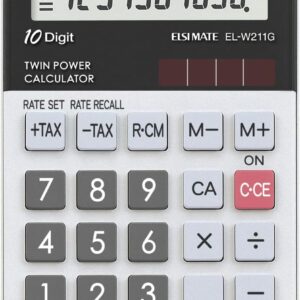 Sharp EL-W211G Pocket Calculator Tax Calculation 10 Characters