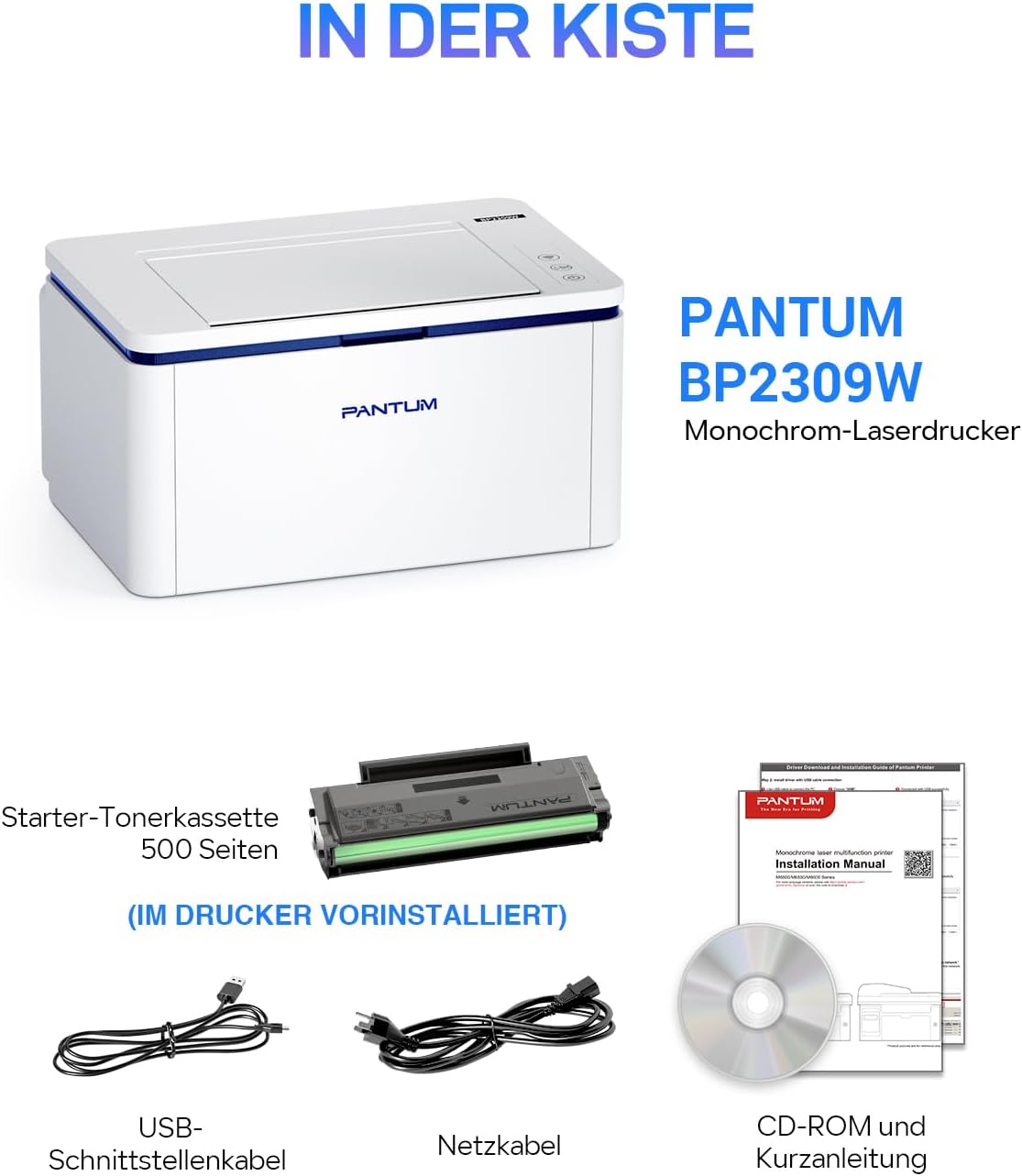 PANTUM BP2309W Laser Printer Black White WLAN Airprint Mopria Small for Home and Office 20ppm Includes 500 Page Start Toner Cartridge – Bild 8