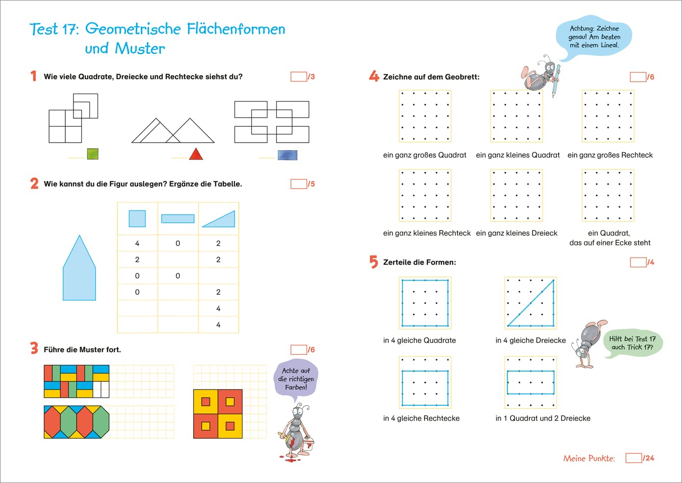 Fit für Mathe 2. Klasse. Mein Testheft / Fit für die Schule / Gezielte Vorbereitung mit 22 Tests: Wissen testen im Zahlenraum bis 100, in ... Geometrie (Fit für die Schule Mein Testheft) – Bild 4