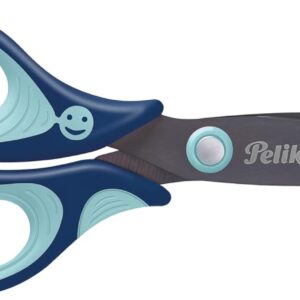 Pelikan 819169 griffix® School Scissors with Rounded Blades for Left-Handed Children, Blue, Pack of 1