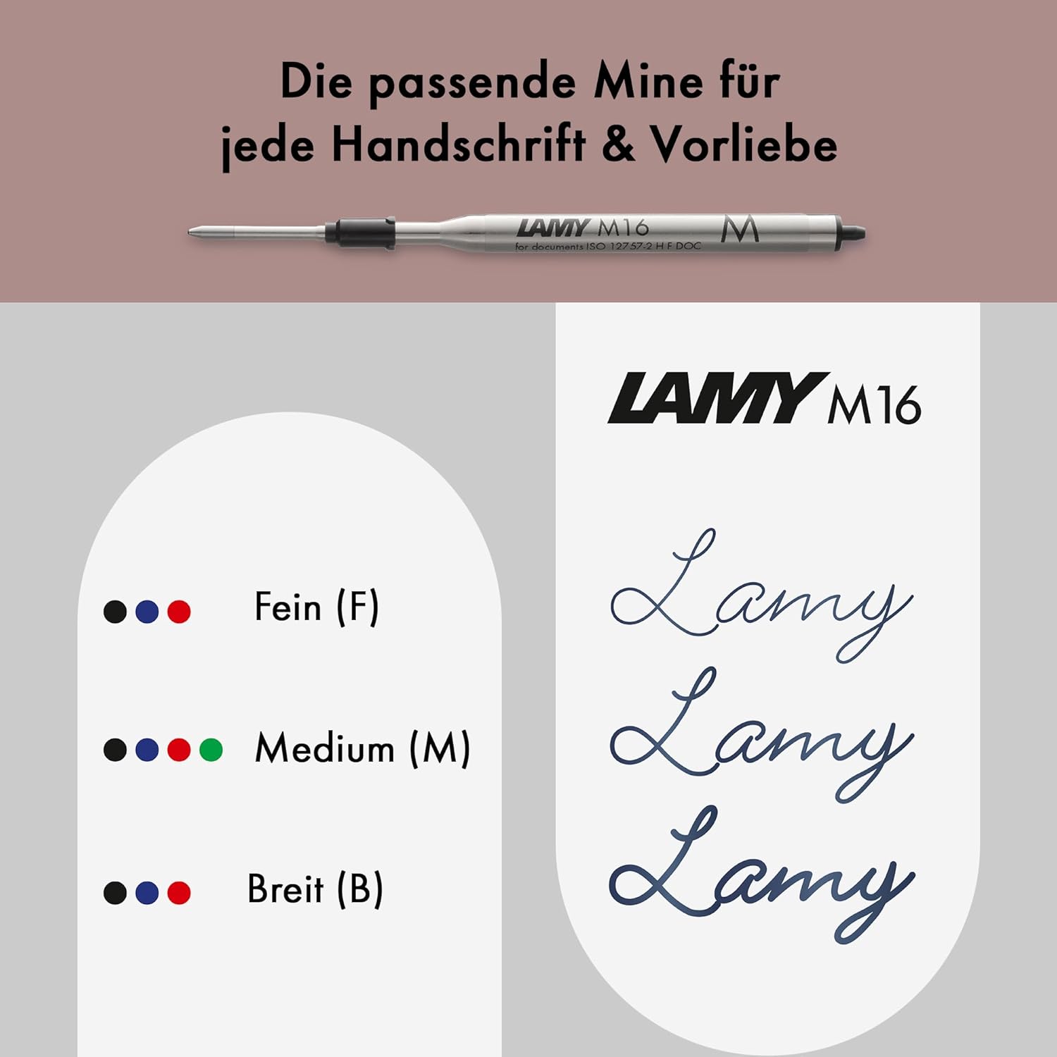 Lamy Studio Royalred Ballpoint Pen - Universal Ballpoint Pen in Elegant Stainless Steel Case - with Propeller-shaped Clip - Includes Large Refill M 16 in Stitch Width M in Black – Bild 4