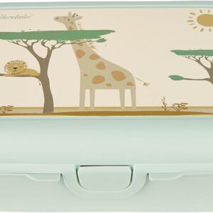 Sterntaler Safari Children's Lunch Box - Nursery Lunch Box with Extra Snack Box - Robust Material - Easy to Clean - Lunch Box - Perfect for Nursery and Travel, Pale Green