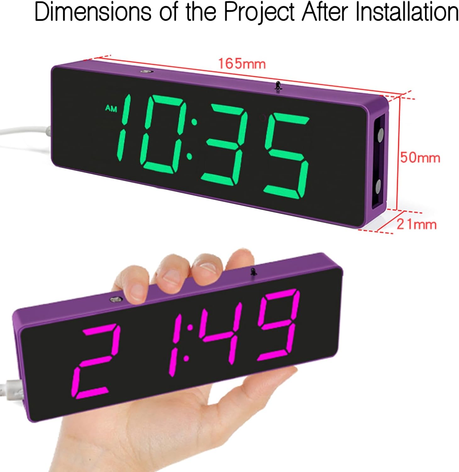 EIELE Digital Clock Soldering Exercise Set Enlarged Colour LED Display Temperature Measurement Automatic Brightness Adjustment Soldering Learning Program for Students and Beginners (Soldering Required) White – Bild 7