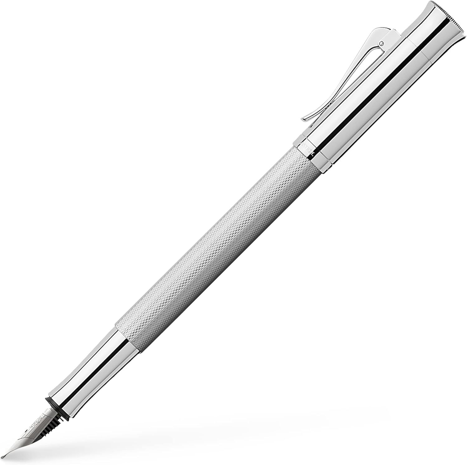 Graf von Faber-Castell Guilloche Fountain Pen, Rhodium trim, 146590 - EF
