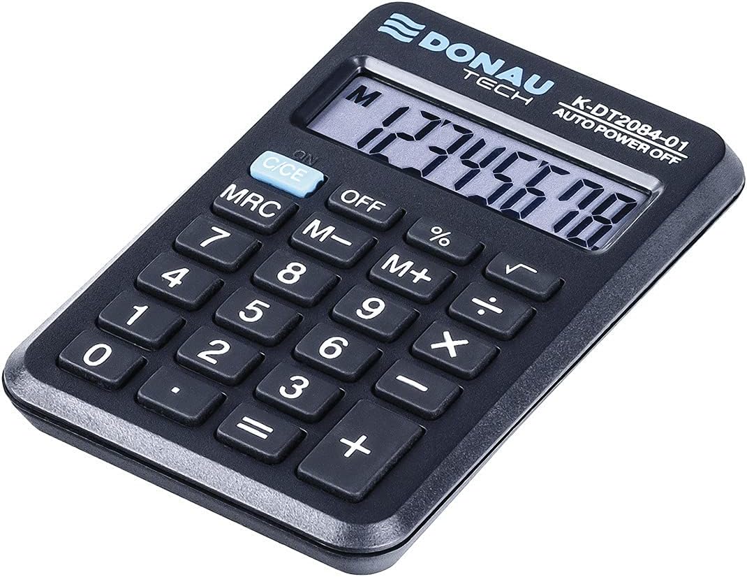 DONAU TECH/K-DT2084-01 Calculator 8-Digit Root Function 97 x 60 x 11 mm Colour: Black / Calculator Display / Battery Operated / Compact Design – Bild 2