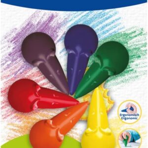 Pelikan 803328 Mouse-Shaped Wax Crayons, Assorted Colours, Pack of 6 Red