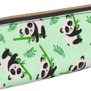 Federmäppchen mit niedlichem Tier-Panda-Muster, dreieckiges Stiftetui, tragbares Federmäppchen, Leder-Organizer mit Reißverschluss, Kosmetiktasche
