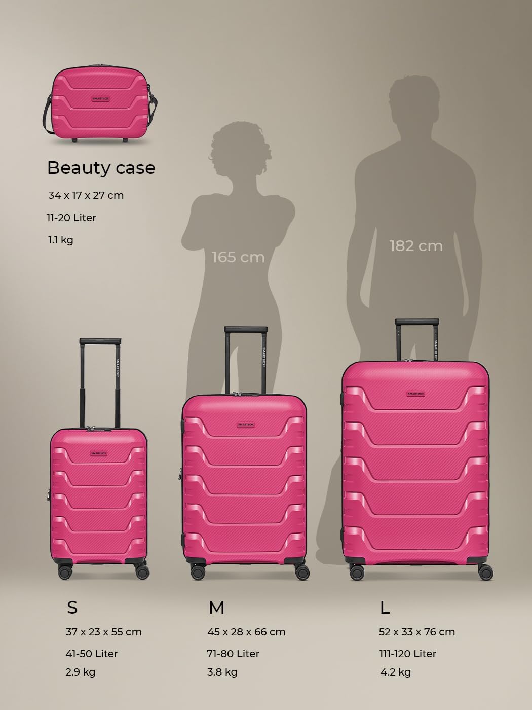 SMARTBOX Edition 01 Regular Item, Pink, Hard shell trolley with swivel castors – Bild 3
