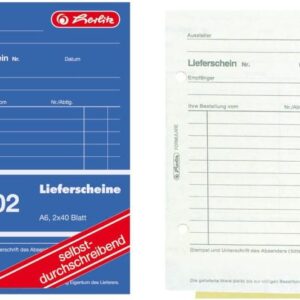 Herlitz 883553 Delivery note A6, 2 x 40 sheets, self-copy, 5 pieces