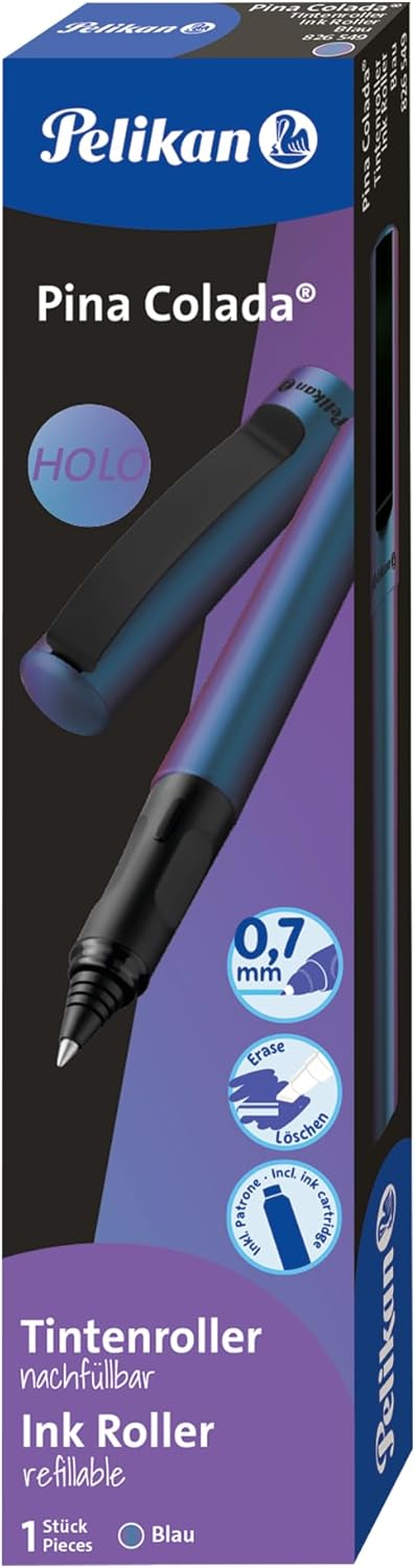 Pelikan Pina Colada Holo Rollerball Pen with Standard Ink Cartridge Refillable Blue
