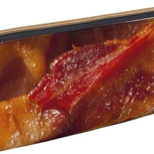 Delicious Bacons Pencil Case, Triangle Pencil Case, Portable Pencil Case, Leather Organizer with Zipper, Cosmetic Bag, White, Bag organiser