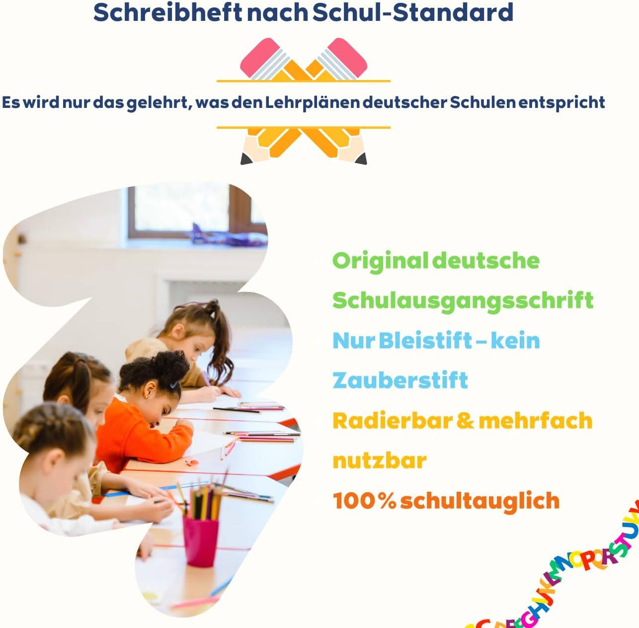 SCHREIBPILOT Writing Book for ABCs with Pre-Embossed Painting and Swing Exercises for Kindergarten and Preschool Children, Learning System Developed by Teachers, Professors and Students – Bild 6
