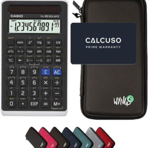 Casio fx-82 Solar II incl. WYNGS Protective Case Black - Scientific Calculator - Basic Set